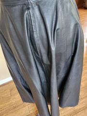 Sergio Cagliani Vintage 80s Black Leather Full Maxi Skirt Small