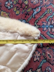 Vintage Mink Fur Stole Wrap Shawl Bolero Cover Up Shrug Cream White Wedding