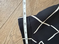 Vintage David Hayes 80s Pure Silk Straight Skirt Diamond Grid Black White Sz 12