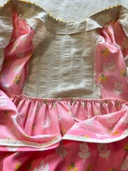 Vintage 70s Handmade Pink Floral Prairie Cottagecore Mumu Maxi Dress One Size