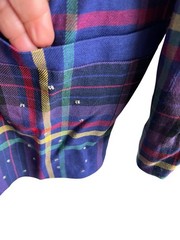 Cedars Vintage Plaid and Rhinestone Blazer Size L 90’s