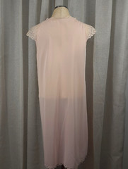 Formfit Rogers Nightgown Womens M 12/14 Pink Sheer Lace Button up 60’s Vtg USA