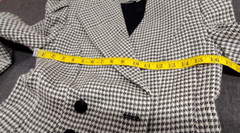 Neiman Marcus Wide Big Shoulders Avante-garde Jacket Wool Black Houndstooth 80s