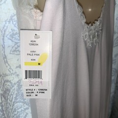 Bella Donna Intima Nightgown Pink Sheer Sides Lace Trim Medium New knit NWT