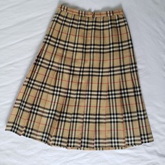Vintage Burberrys Nova Check Wool Skirt Waist 28″x 29″ Long Sz”K14 Long” England