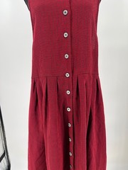 Vtg 90s FADS Red Black Gingham Grunge Dress M Button Front Cottagecore Teacher