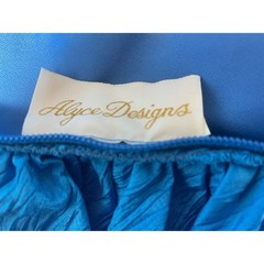 Vintage Alyce Designs Prom Dress Womens XS Blue Puff Sleeve Cocktail Retro Glam