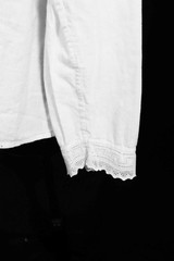 Plus Size Antique French Edwardian White Cotton Blouse 46″ Bust Exc Cond