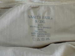 Vanity Fair 9/2XL Light Golden Silky Smooth Illumination Hi Cut Panties #13112