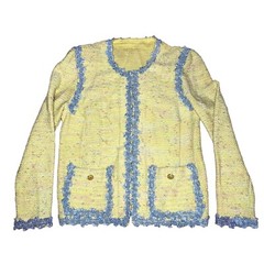 Vintage 1960’s Handmade Blazer Jacket Cardigan Pastel Tweed Jackie O Kennedy S/M