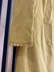 Vtg 1960’s s Toni Todd Mustard Yellow Mod Dress Keyhole Neckl Lace Trim Sz 8