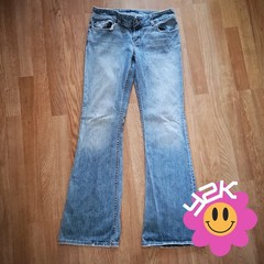 Vintage Y2K Culture Stretch Bootcut Jeans 29×33.5 Light Wash Distressed