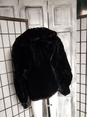 steampunk Vtg S sheared beaver Fur COAT 1940s 50s Old Money Ww2 Open OR 1 Button
