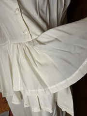 Vintage 80s White Ron Do Casual Peplum Workwear Classy Dress M/L