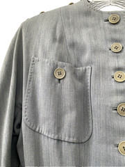 1940s Vtg Swansdown Gray Wool 2 Pc Suit Button Jacket & Skirt Nipped Waist OOAK