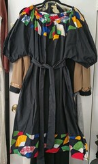 VINTAGE 80’S OLEG CASSINI PEASANT DRESS CAFTAN BELTED SZ. 42