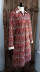 Vintage 70s NPC Fashions Dress 1/2 Half Zip Long Sleeve Mod Boho Womens USA *A