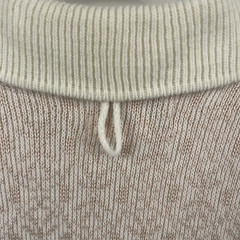 Jaclyn Smith American Vintage Pink Cream Collared Sweater Preppy Glam Size S/M
