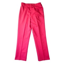Vintage Pink High Waisted Straight Leg Trousers Elastic Waist Dress Pants 32W