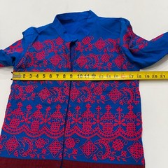 Vintage Embroidered Boho Open Front Jacket Sz Small Colorful Statement Piece