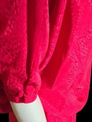 vtg d.Frank womens red silky dress with open blouson back secretary 80s size 14