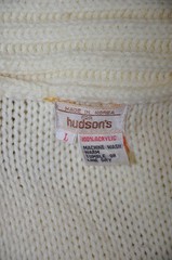 70s Cream Fisherman Cable Knit Shawl Duster Long Cardigan Sweater Coat Women M L