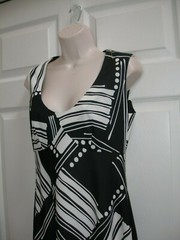 Mr. Blackwell Women’s Vintage Long Dress 1960’s Black and White Sleeveless New