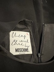 Vintage 90s Y2K Moschino Cheap And Chic Black Graph Data Dress Designer
