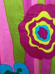Vintage 60s Mod Hawaiian Flower Power Screen Printed Psychedelic Shift Dress
