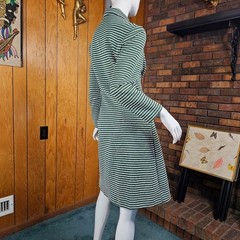 Vintage 60s 70s Mod Cowboy Go Go Mini A-Line Shift Texture Knit Party Dress M/L