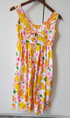 Vintage 1960s Mod PSYCHEDELIC Hawaiian Baby Doll Tiki Dress Midi Kaftan Cotton