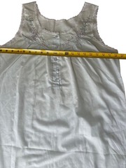 Vintage White Nightgown With Floral Embroidery & Ruffle Hem – Soft Cotton Blend