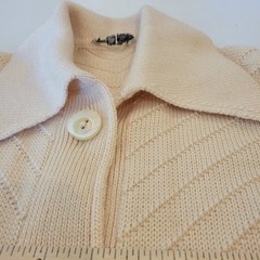 Vintage Norma Della Legge Wool Cardigan Sweater Cream Button Front Size Medium