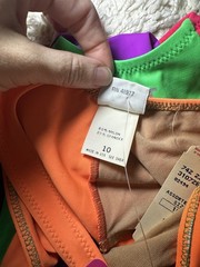 NWT Vintage 90s JAG Swimsuit Sz 10 Neon Colorblock One Piece USA Made Retro
