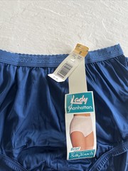 Vtg Lady Manhattan Sz 6 Silky Soft Glossy Nylon Granny Panties Sissy Domed NWOT