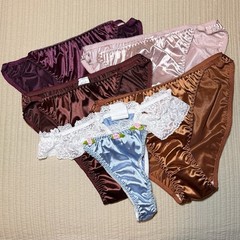 NWOT Satin Panties Size XL/8 Mixed Lot Of 5 Pair Bikini & Thong Panty