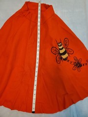 Vintage 70s Womens Juniors Homemade Handmade Orange Bumble Bee Skirt 22″ Waist