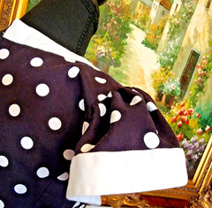 LESLIE LUCKS Women’s 6 Vintage 1980’s Peplum Black White Polka Dot Ruffle Dress
