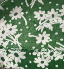 Vintage 60’s 70’s Women’s Sleeveless Green White Cottagecore Floral Dress Small