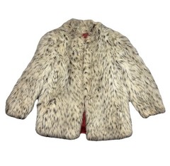 Vintage Olympia Faux Fur Coat Gray Shaggy Glam Y2K Jacket Women’s Medium