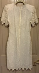 Vintage Lawrence Kazar NY 100% Silk Ivory Chic Bead/Sequin Wiggle Dress~10~EXC