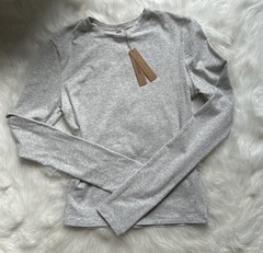 NWT SKIMS Cotton Jersey Long Sleeve T-Shirt | Size XS | Light Heather Grey | NEW
