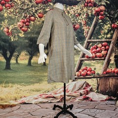 Vintage 1960’s Dress Shift Mod A-line Plaid Front Zip Band Collar Half Sleeve