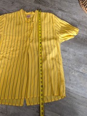 Vtg Mondi Women’s Shirt Pullover Button Back Loop Collar Striped W Germany 36