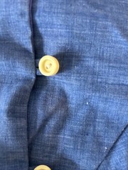Vintage 1960 St. Roque Chambray Button Up Drop Waist Mini Shift Dress Size-S