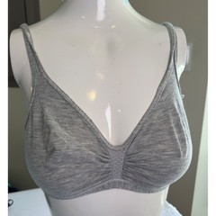 Warner’s Bralette Vintage 90s Gray Cotton Blend Heathered Wireless 36 A-B-C
