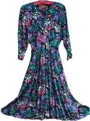 Vintage All That Petite Jazz Dress 10 Floral Cottagecore Rayon Y2K 90s Size 10P