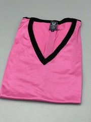 Vintage UNGARO Paris High Contrast V-neck Top Women’s Hot Pink 1980s 1990s