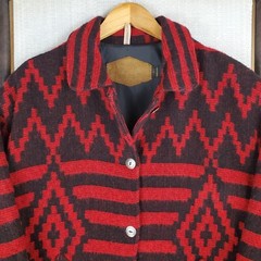 VTG WOOLRICH USA Size Large Womens Wool Aztec Southwest Chore Barn Jacket Coat