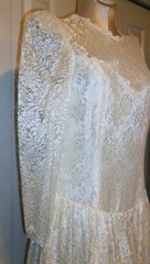 80s Vintage Jessica McClintock Ivory Lace Wedding Dress Tagged Size 18